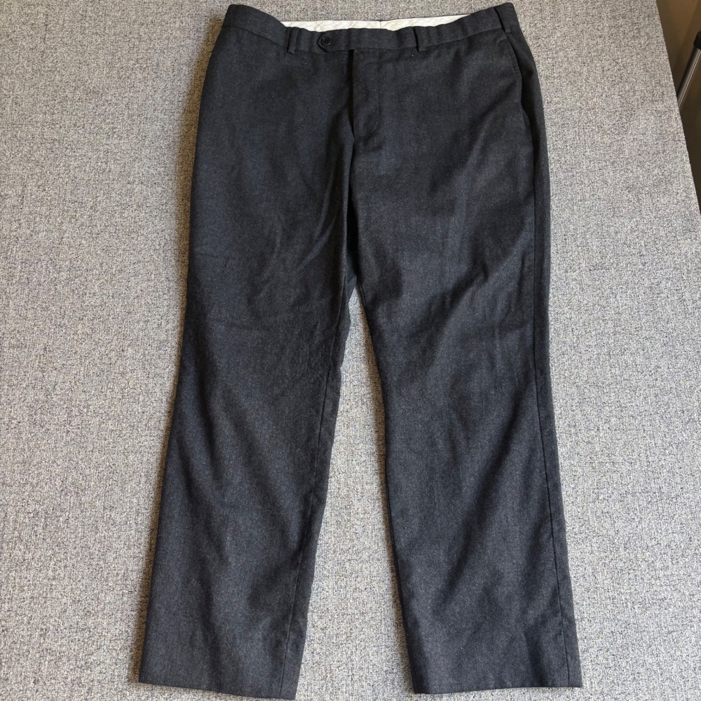 Brooks Brothers Dress Pants Mens 37x28 Gray Milano Slim Fit Wool Trousers
